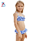  Blue White Paisley Two Piece Print Little Girl Bikini with Ruffle