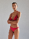  Straps and Chest Are Decorated with Metal Rings Two Ties Slim Sexy Figure Flattering Two-Piece Swimwear Swimsuit Bikini for Ladies