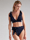  Shoulder Strap and Waist Tie Slim Sexy Figure Flattering Two-Piece Swimwear Swimsuit Bikini for Ladies