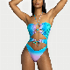  Hot Selling Gradient Bikini Set One-Piece Swimsuit Drawstring Hollowing Bikini