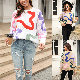  Autumn/Winter 2023 Amazon Fashion Crew Neck Sweater Geometric Loose Pullover Sweater