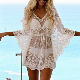  SJ-ZS2025 New European and American cross-border beach blouse lace mesh embroidered bikini outer blouse holiday beach skirt