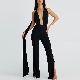  SJ-H21091 Hot super sexy chest wrap streamers, neck, backless split tight jumpsuit