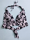  2023 Summer Comfort Floral Sexy Swim Wear Printed Nylon Bikini Set Wireless Padded Lace-up Bra