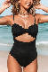  Wholesale One Piece Sexy Black Cutout Scallop Trim Bathing Suit Swimsuit