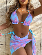  SJ-BS1036 Wholesale EU-US 2023 tie dyed split sexy three-piece bikini swimwear