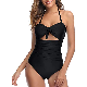  Sexy Cutout One Piece Tummy Control High Waisted Front Tie Knot Swimsuit
