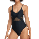  New Ladies Sexy Swimwear Black Mesh One Piece Bikini Beach Swimsuit
