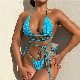  SJ-BFD1063 Wholesale EU-US Shinny Fabric Solid Color Sexy Split Bikini Swimmingwear