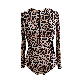 Customed Long Sleeve Leopard Print with Front Zipper Rashguard Swimsuit