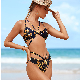  Wholesale Sexy Bikini Strap Black Printed Swimsuit High Waisted Swimwear