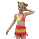  New Solid Color Three-Piece Girls Bikini Halter Quick-Dry Children′s Swimwear