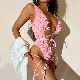  SJ-BL2186 One-piece Swimsuit sexy hollowed out solid color bodysuit