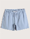  Beach Shorts Men′ S Swimming Dusty Blue Men Drawstring Waist Solid Swim Trunks Blank Board Casual Shorts