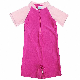  Children Front Zipper Short Sleeve Boy Solid Color One Piece Girl Swimwear
