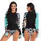  Ladies Long Sleeve Swimsuit Plus Size New Printed Surf Swimwear