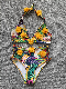 Custom Logo Label Tag Flower Printing Bikinis Woman Swimwear Wholesale Designer Bikini Bathing Suits