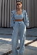  Long Sleeve 3 Piece Sets Women Casual Beach Holiday Straight Pants Suit