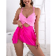  Cutout One Piece Skirt Swimsuit V Neck Tie Back Swim Dress Swimwear