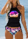  Women′s Swimsuit Drawstring Side Halter Collar Slit Swimwear Suit Summer