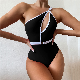  SJ-BLD1057 Whoelsale 2022 New One Piece Bikini Beachwear Asymmetric Bathing Suit With Belt Solid Color Cut Out Swimwear