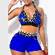  Intiflower Halter Swimsuits Beachwear Plus Size Bathing Suit Two Pieces Bikini Swimwear