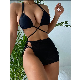  3 Pack Criss Cross Halter Bikini Swimsuit with Cover up