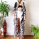 SJ-ZL1016 Wholesale 2022 Striped Chiffon Blouse Loose Cover Up Kimono Floral Print Cardigan Casual Women Beach Dress Cover up For Summer