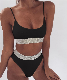  Women Two-Piece Swimsuit High Waist Band Bikini Sets Beachwear Swimwear Bathing Suit Esg10235-1