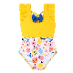  Children′s One-Piece 2-7 Years Old Girls Cute Bow Tie Cross Back Swimwear