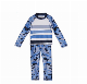  Long Sleeve Sublimation Printed Swimwear UV50+ Two-Piece Rash Guard for Kids