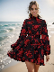  New Frenchy Floral Print Tied Cutout Back Self Belted Fashion Dress