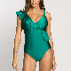  Shinny Dark Green Ruffle Edges Swimming Pool Party Queen Dress Swimwear