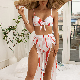  Print Holiday Style Tulle Swimsuit Beach Wear Women Bikini Sexy Dress Swimwear