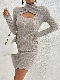  Women′s Autumn and Winter Cross Cut Elegant Series Dress
