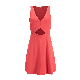 Sleeveless V-Neck A-Line Dress for Women Red Hollow Mini Dress manufacturer