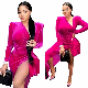  L51892 Sexy Velvet Asymmetric Dress New Women Clothing