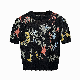  Custom Summer Women Short Sleeve Printed Knit Pullover Sweater Top