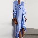 Summer Silk Long Sleeve Wrap Evening Party Women Dress