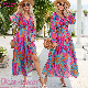 China Custom Manufacturer Dear-Lover Vestidos Casuales Abstract Floral Print Maxi Dress High Waist Long Dresses Women