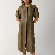  Women Casual Dress Fabric Breathable Natural Eco-Friendly Clothing Support Custom