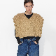  Ruffle Trims Armhole Cable Custom Plaid V Neck Argyle Sweater Vest Women Crop Knitted Oversize Vest Sweater
