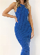  OEM Basic Customization Spring Summer Women Ribbed Knitted Sweater Dress