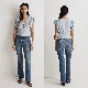  Women′s V-Neck Pleated Short Sleeve Solid Color Casual Plain Sexy Fashion Blouse
