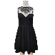  Fancy Black Ladies Dress with Lace and Mesh Fabric Girl Women Woven Fashion Clothes Dress