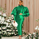  Puff Sleeve Party Evening Dress Plus Size Women′ S Maxi Dress
