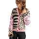  Winter Contrasting Colors Leopard Print Women Coat Sweater Cardigan