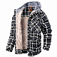  Men′ S Plaid Long Sleeve Flannel Lined Buttoned Shirt Winter Windproof and Warm Jacket