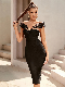  Fashion High Quality Mesh String Fitted Tube Knitted Evening Party Dress with Back Slit