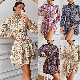  Independent Research and Development Design Noble Temperament Floral Dress Spring and Autumn Four Seasons Cake Skirt Women Dresses